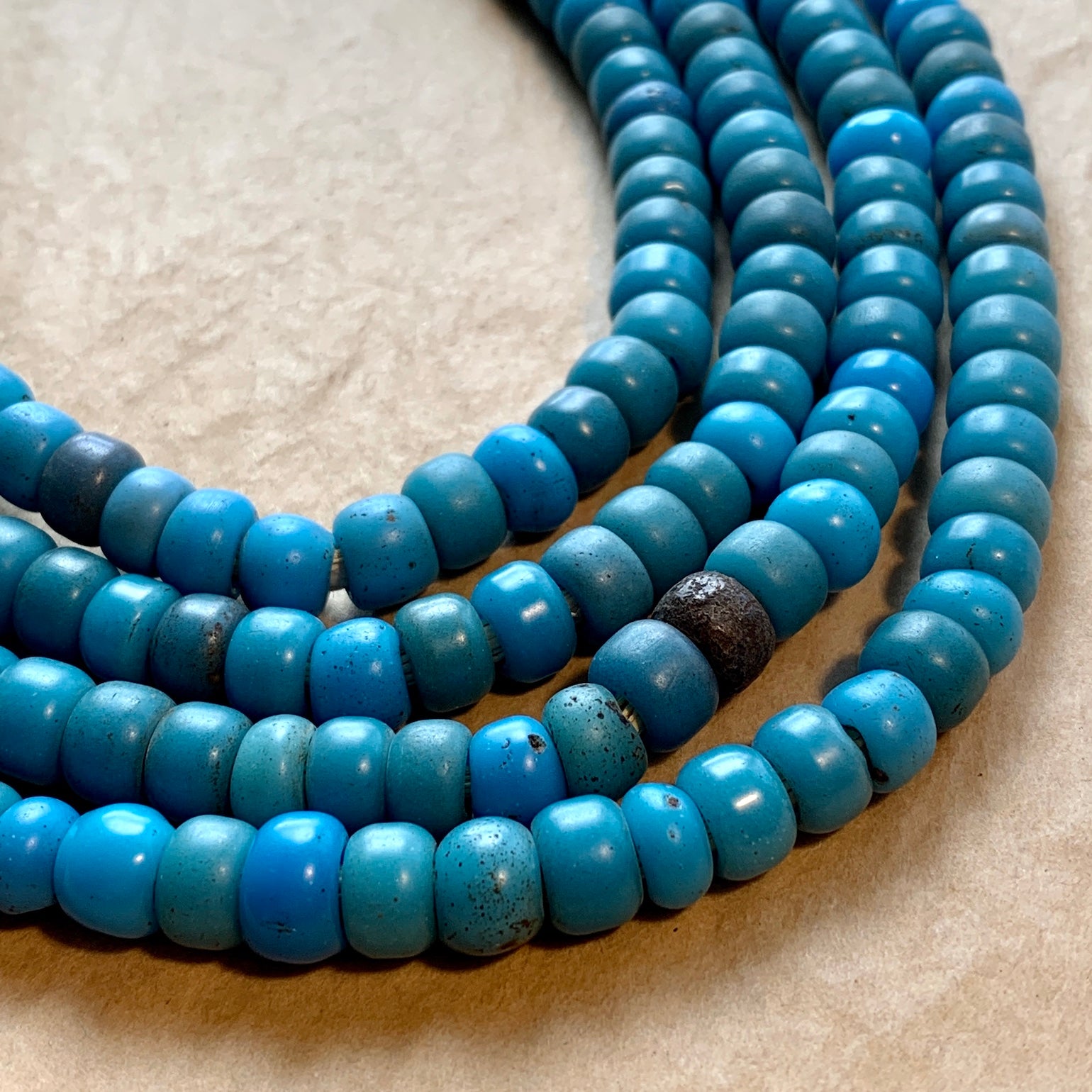 Buy the Men's Blue Aventurine Beaded Necklace | JaeBee Jewelry